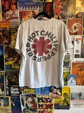 Red Hot Chili Peppers White Graphic Tee with Red Logo